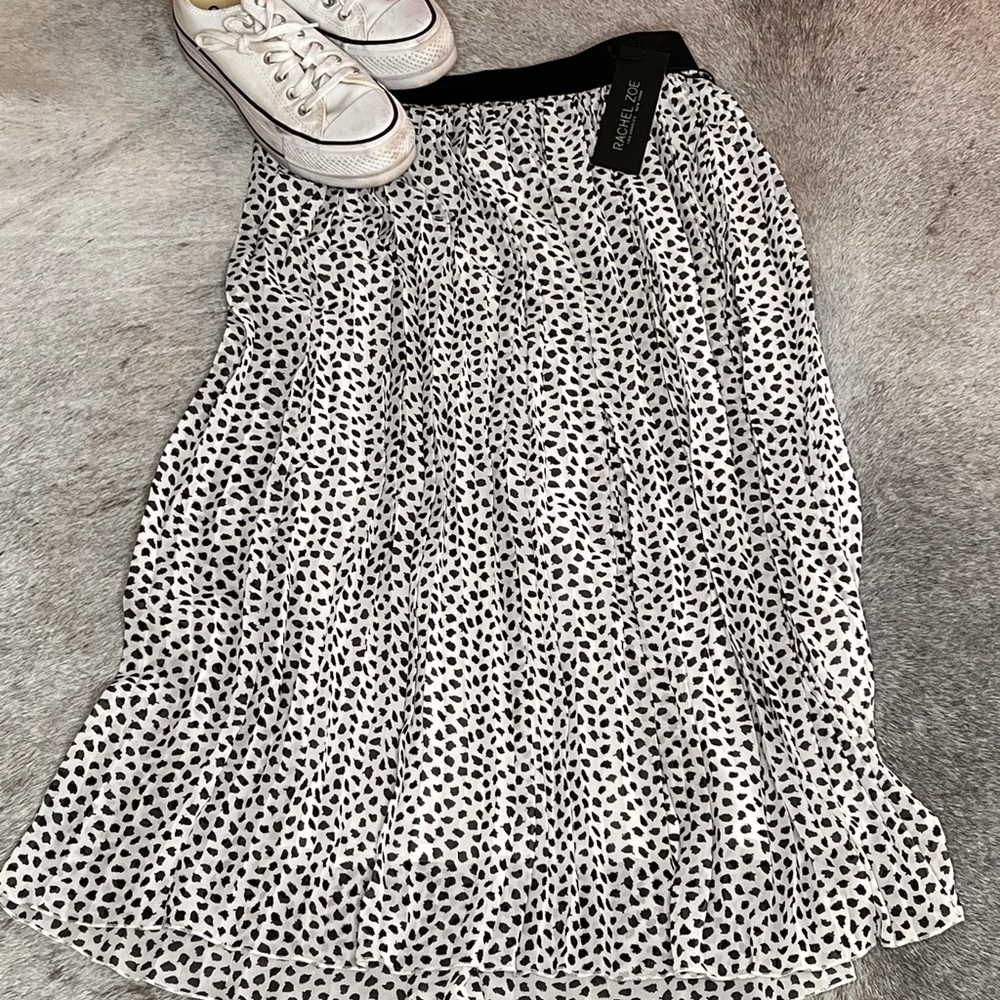 Chic Black and White Polka Dot Skirt